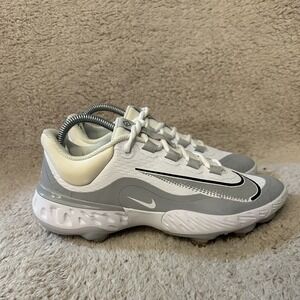Nike Alpha Huarache Elite 4 Baseball Cleats White Gray Men Size 7 FD2745-104